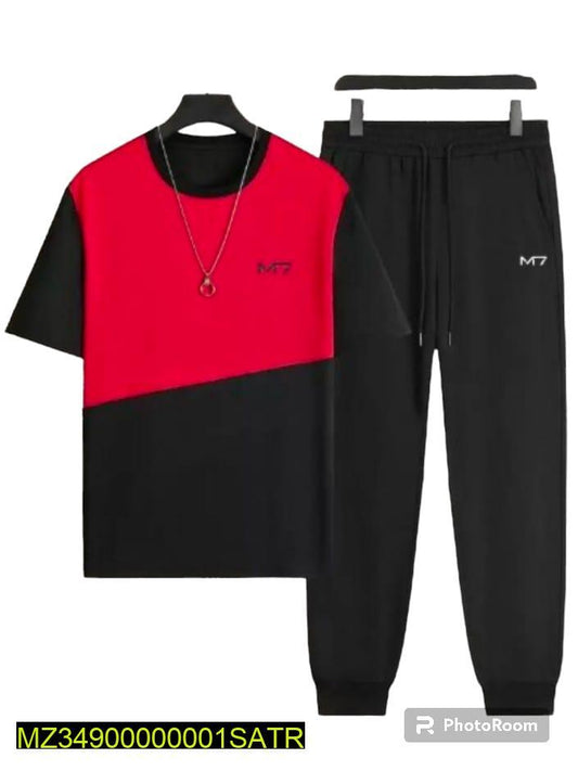 Men Summer Track Suit Red