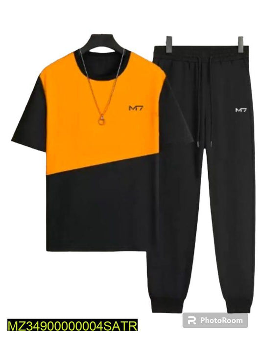 Men Summer Track Suit Yellow